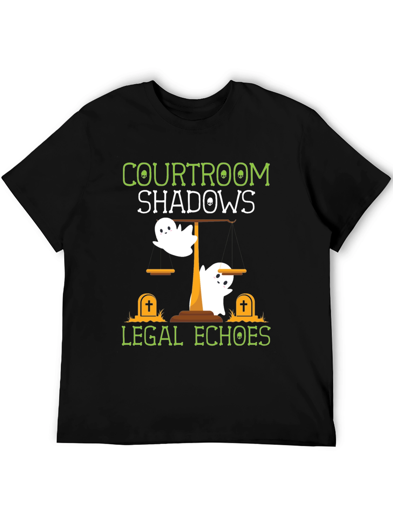 Courtroom Shadows Legal Echoes Halloween T-Shirt