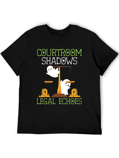 Courtroom Shadows Legal Echoes Halloween T-Shirt