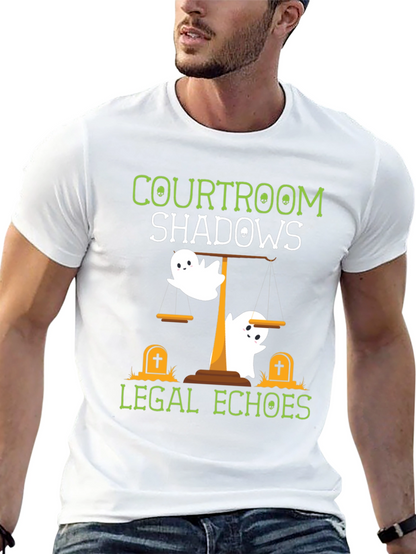 Courtroom Shadows Legal Echoes Halloween T-Shirt