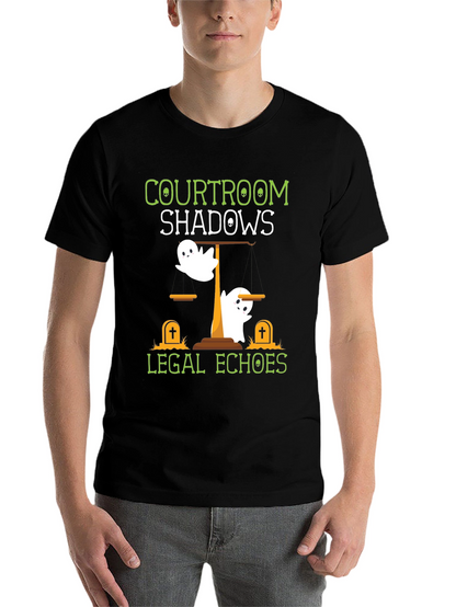 Courtroom Shadows Legal Echoes Halloween T-Shirt