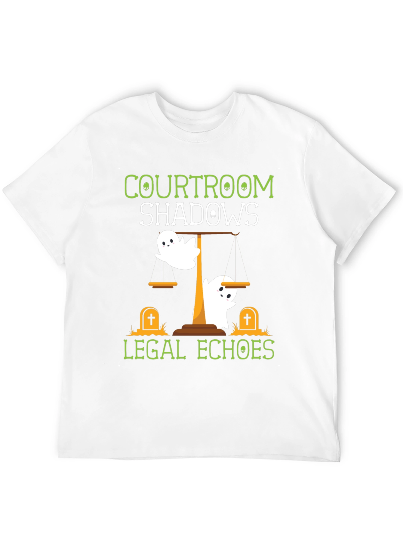 Courtroom Shadows Legal Echoes Halloween T-Shirt