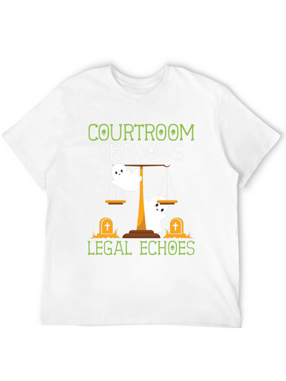 Courtroom Shadows Legal Echoes Halloween T-Shirt