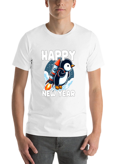 Happy New Year Penguin Rocket T-Shirt