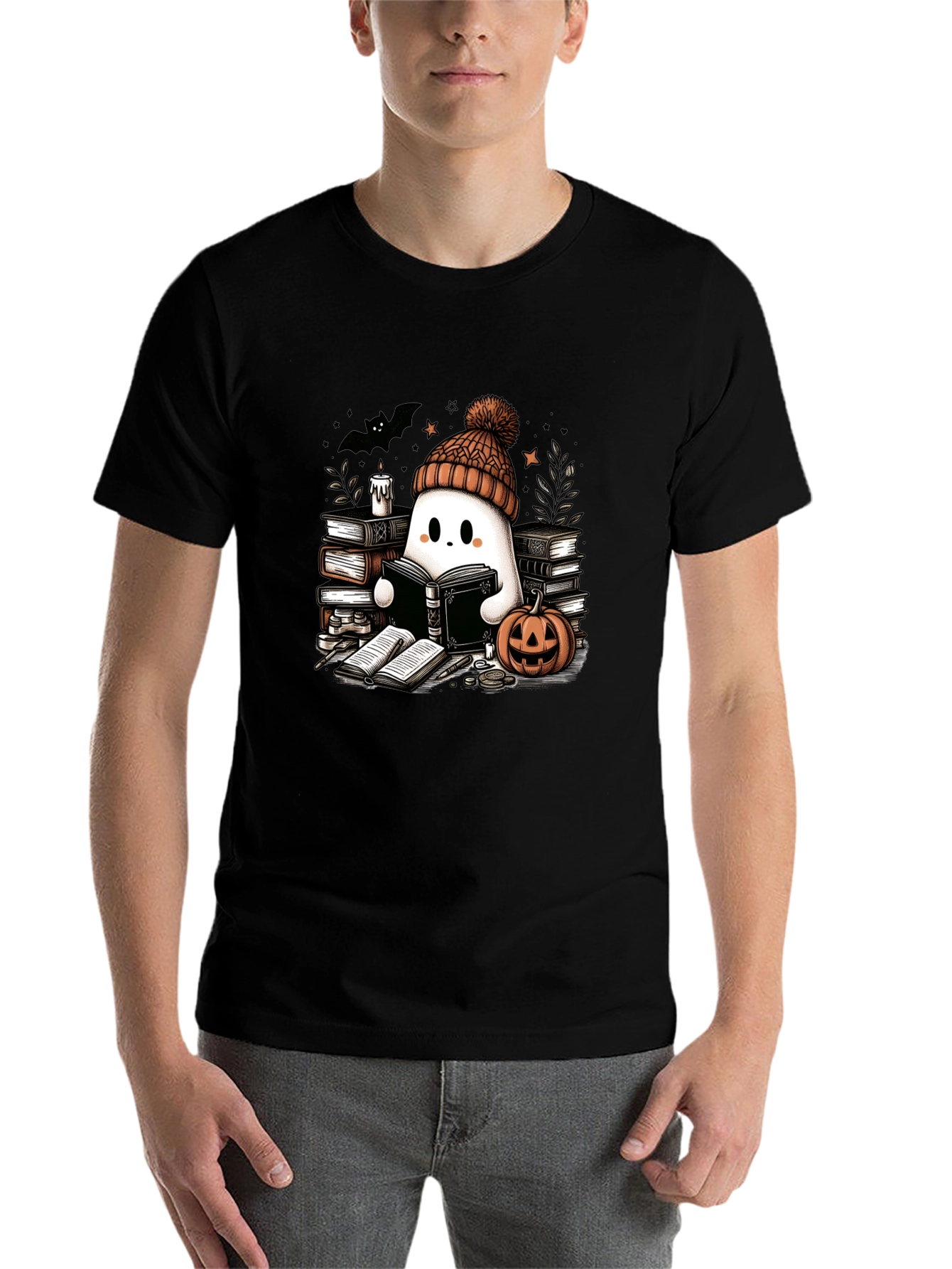 Reading Ghost T-Shirt - Cute Halloween Tee