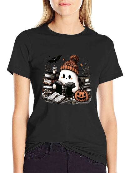 Reading Ghost T-Shirt - Cute Halloween Tee