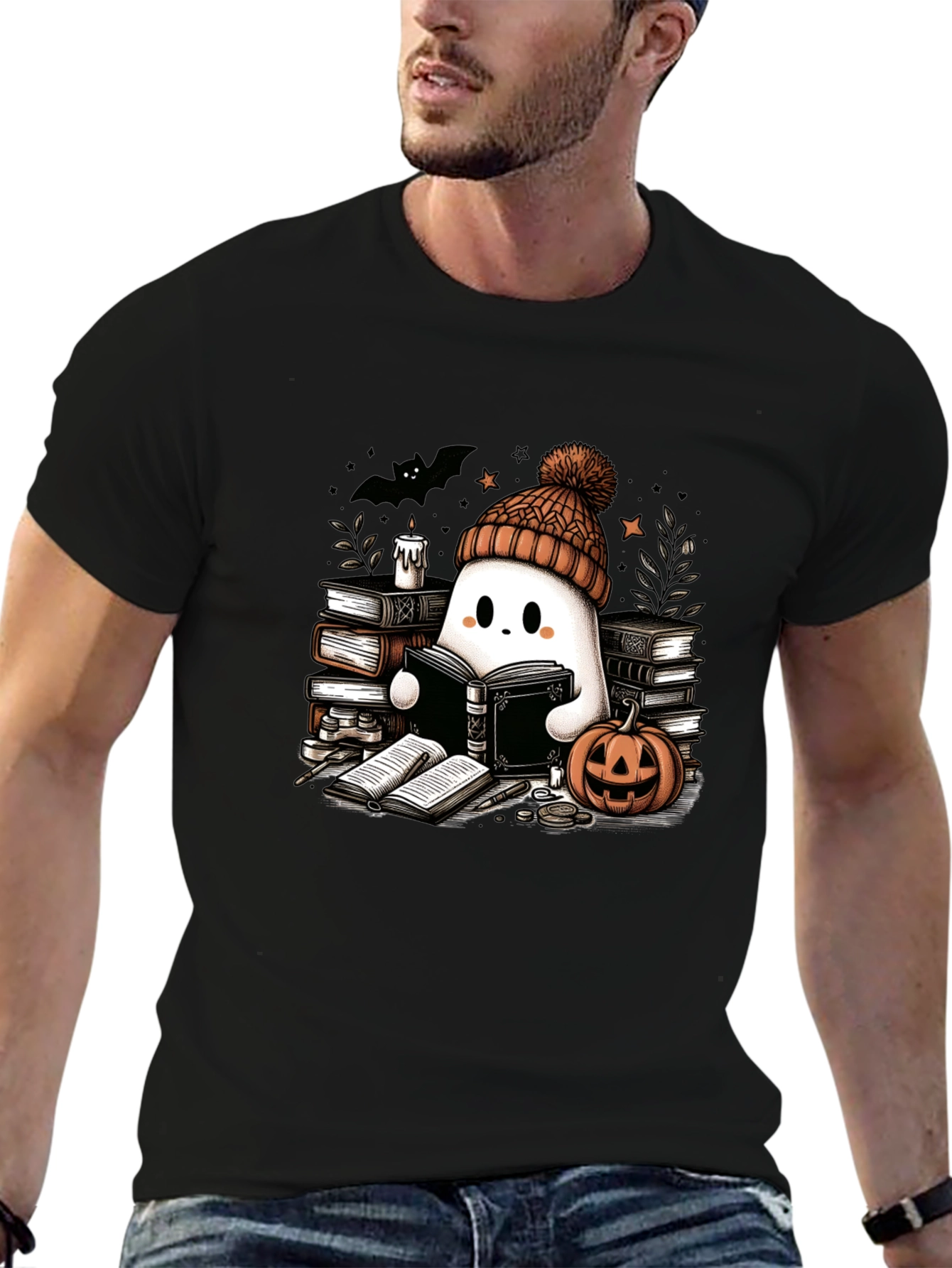 Reading Ghost T-Shirt - Cute Halloween Tee