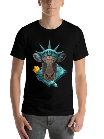 Cow Statue of Liberty Graphic Tee