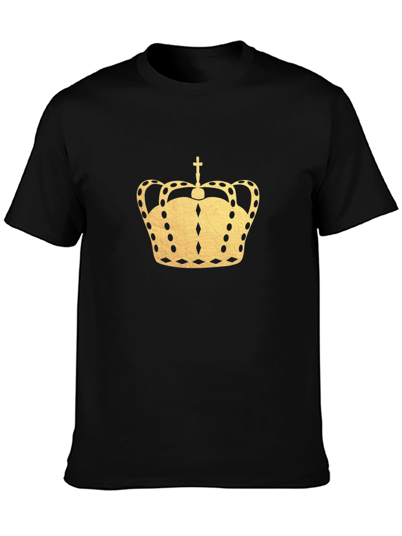 Golden Crown Graphic Black T-Shirt