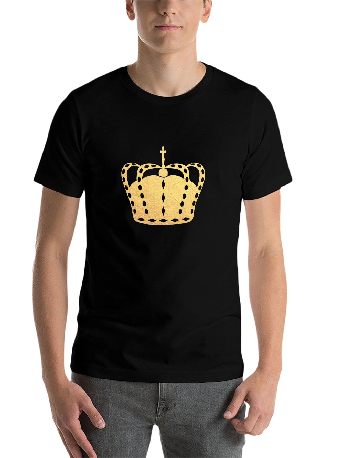 Golden Crown Graphic Black T-Shirt