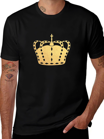 Golden Crown Graphic Black T-Shirt