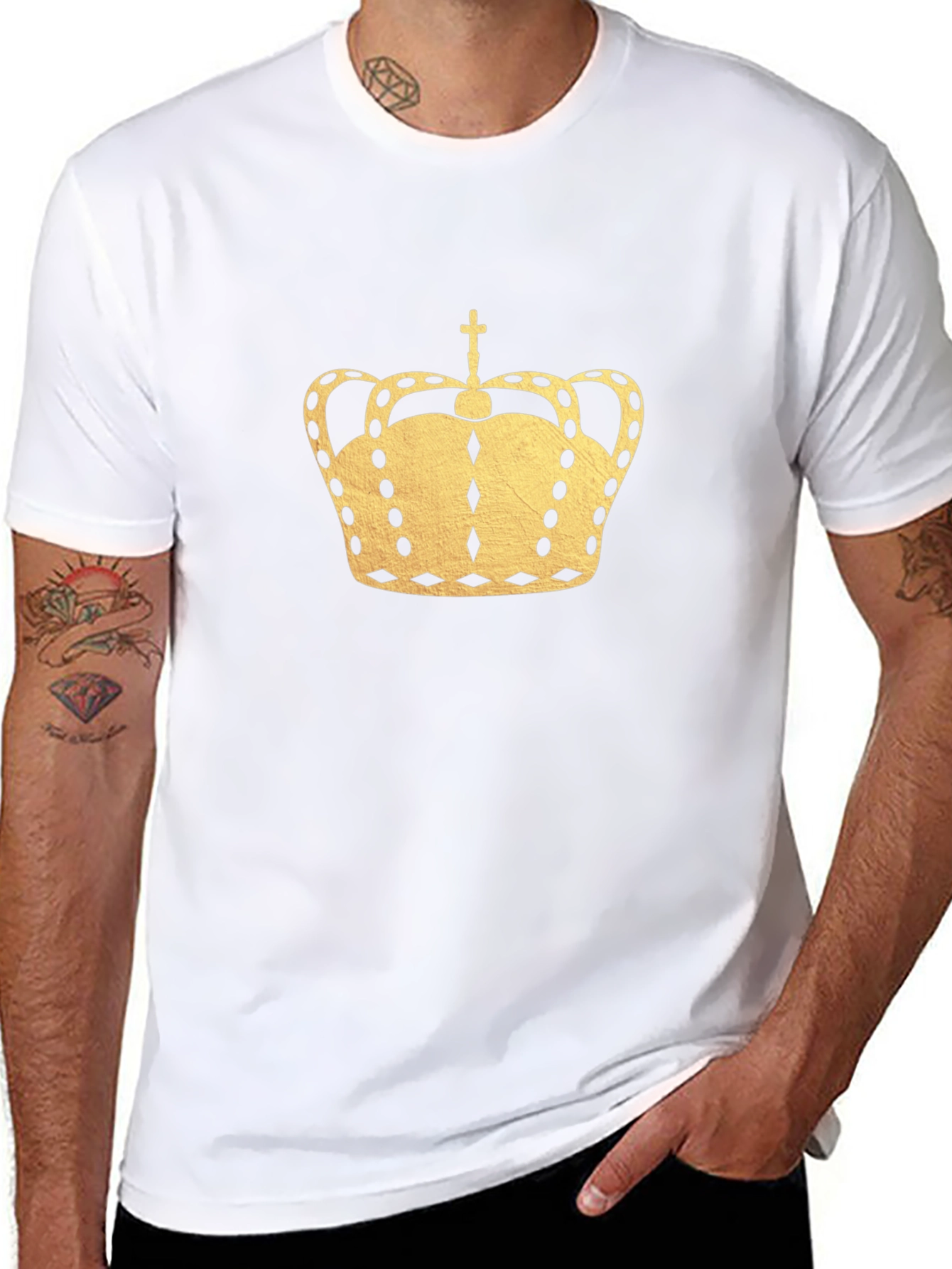 Golden Crown Graphic Black T-Shirt