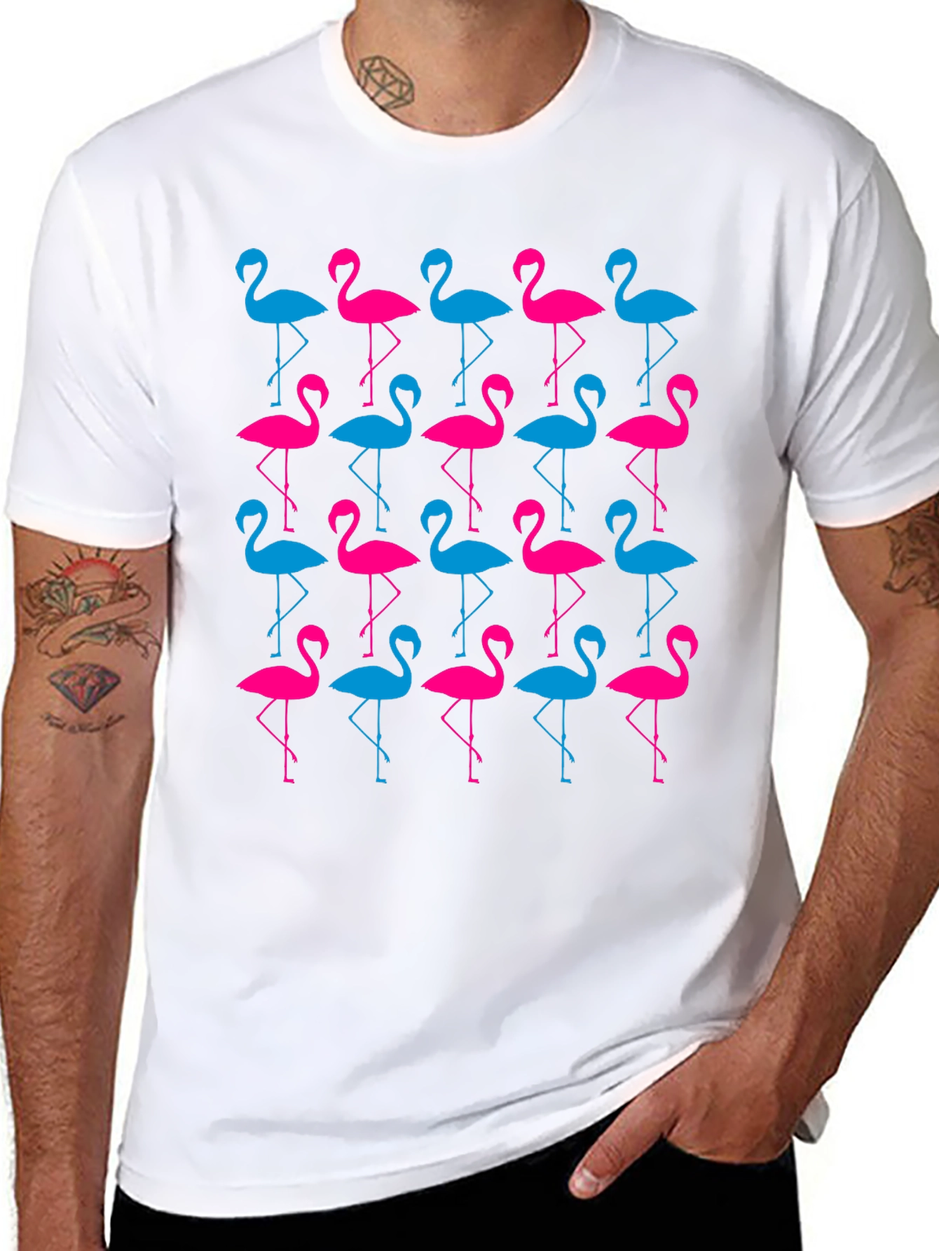 Flamingo Pattern T-Shirt