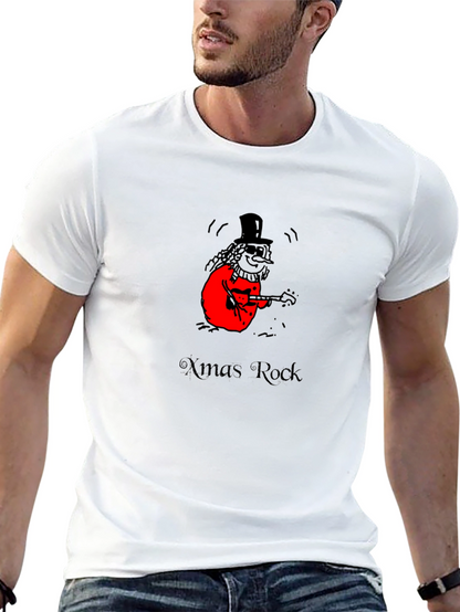 Xmas Rock Snowman Guitarist Graphic Tee