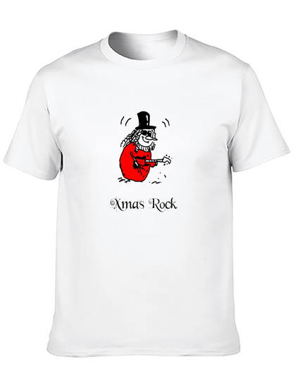 Xmas Rock Snowman Guitarist Graphic Tee