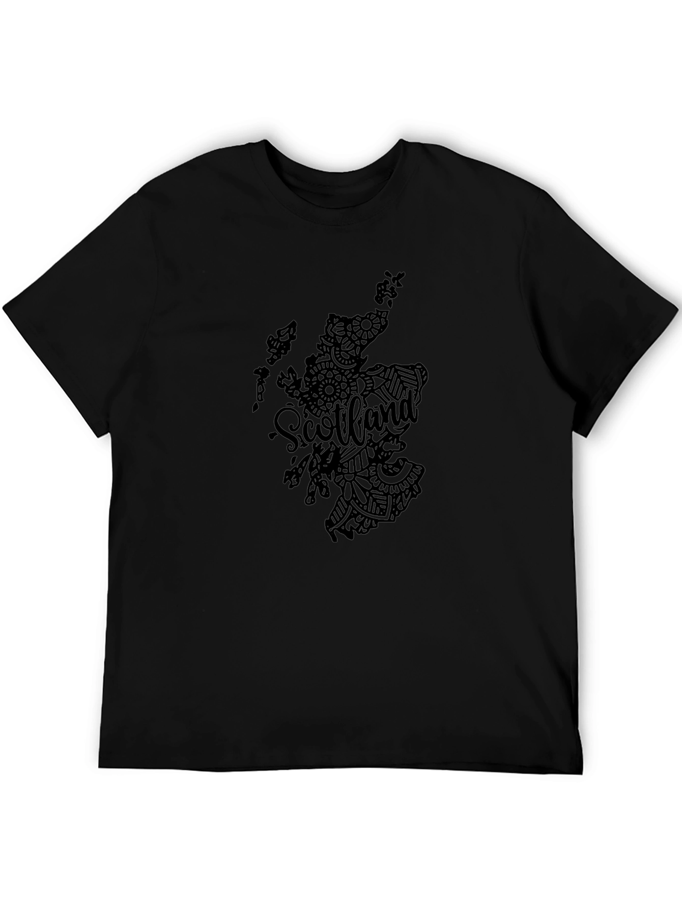 Scotland Map Graphic Black T-Shirt