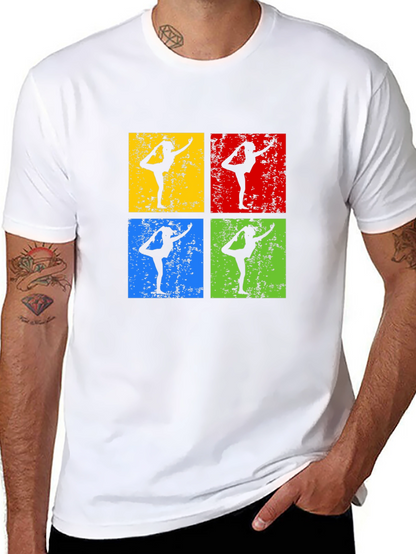Yoga Pose Retro Style Graphic T-Shirt