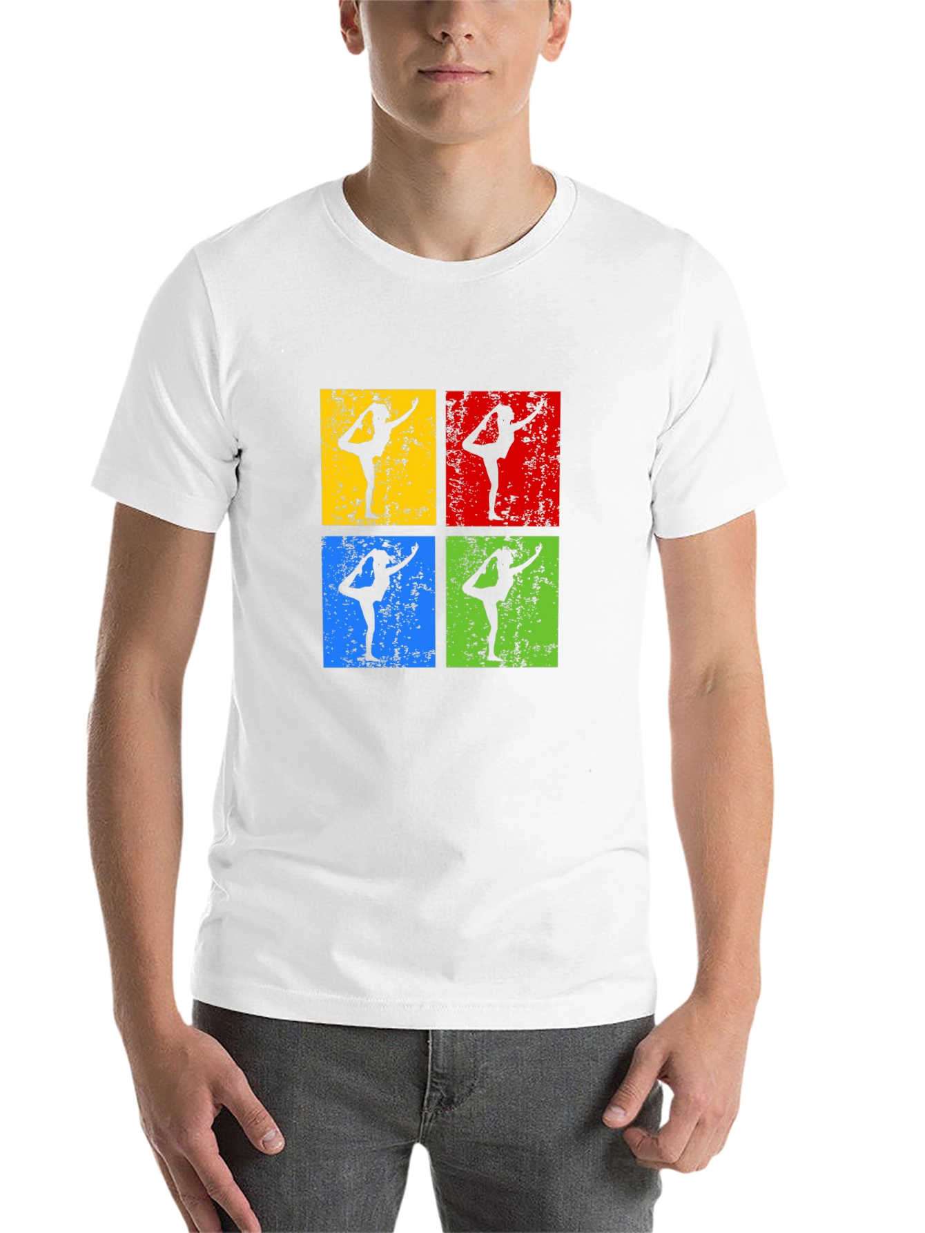 Yoga Pose Retro Style Graphic T-Shirt