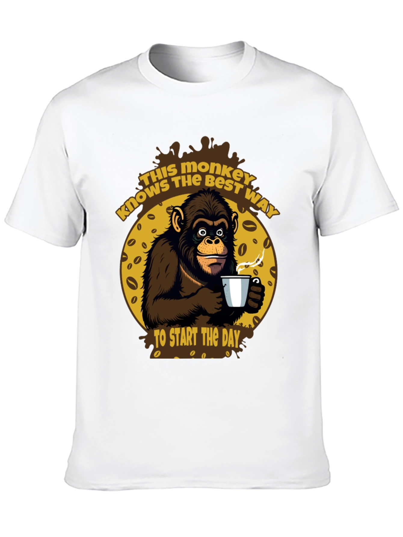 Monkey Coffee T-Shirt - Start Your Day Right!