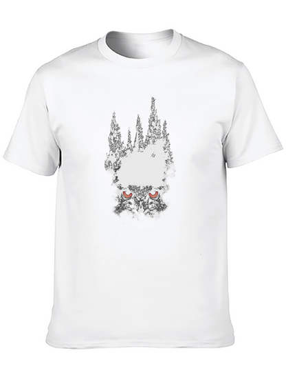 Mens Black Graphic Tee - Wolf Eyes Design