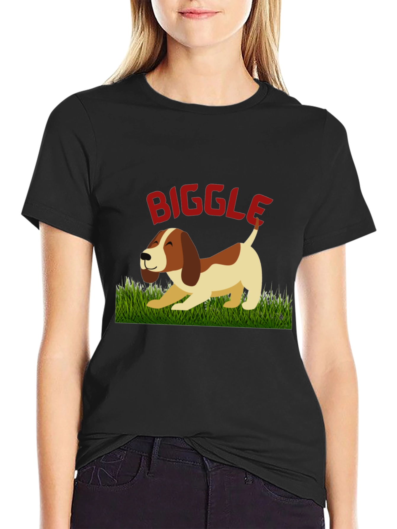 Biggle Dog Graphic Tee - Unisex Black T-Shirt