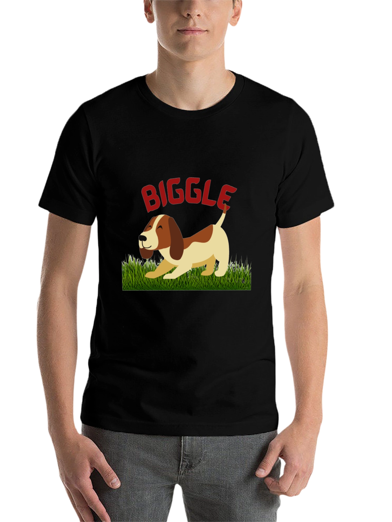 Biggle Dog Graphic Tee - Unisex Black T-Shirt
