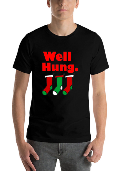 Well Hung Christmas Stockings T-Shirt