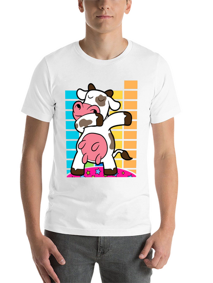 Dabbing Cow Graphic Tee - Trendy Black Shirt