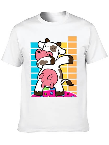 Dabbing Cow Graphic Tee - Trendy Black Shirt