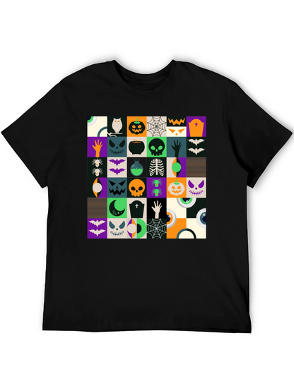 Halloween Pattern Black T-Shirt