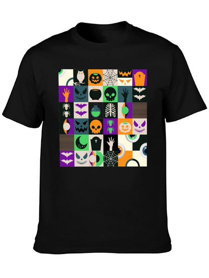 Halloween Pattern Black T-Shirt