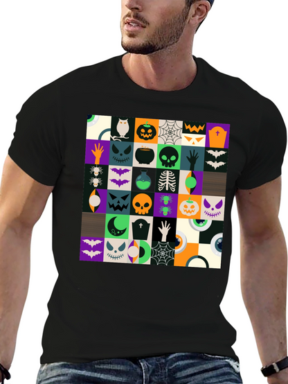Halloween Pattern Black T-Shirt