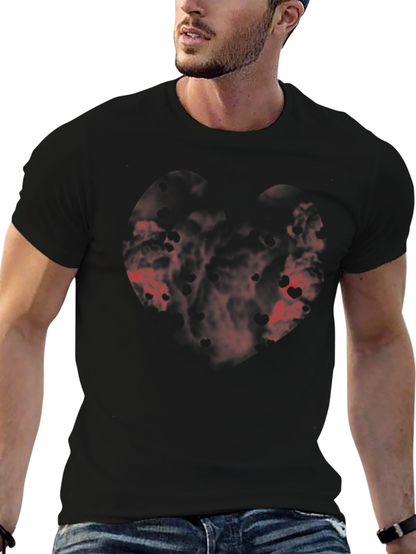 Black T-Shirt with Abstract Red Design
