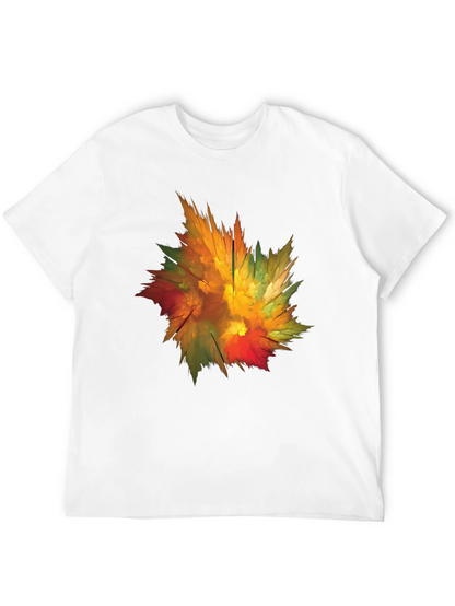 Abstract Autumn Leaf Graphic T-Shirt