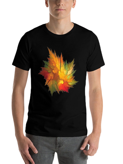 Abstract Autumn Leaf Graphic T-Shirt