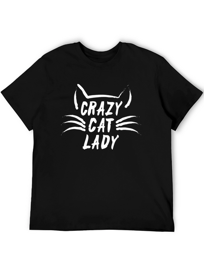 Crazy Cat Lady T-Shirt - Black Cotton Tee