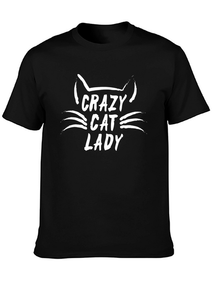 Crazy Cat Lady T-Shirt - Black Cotton Tee