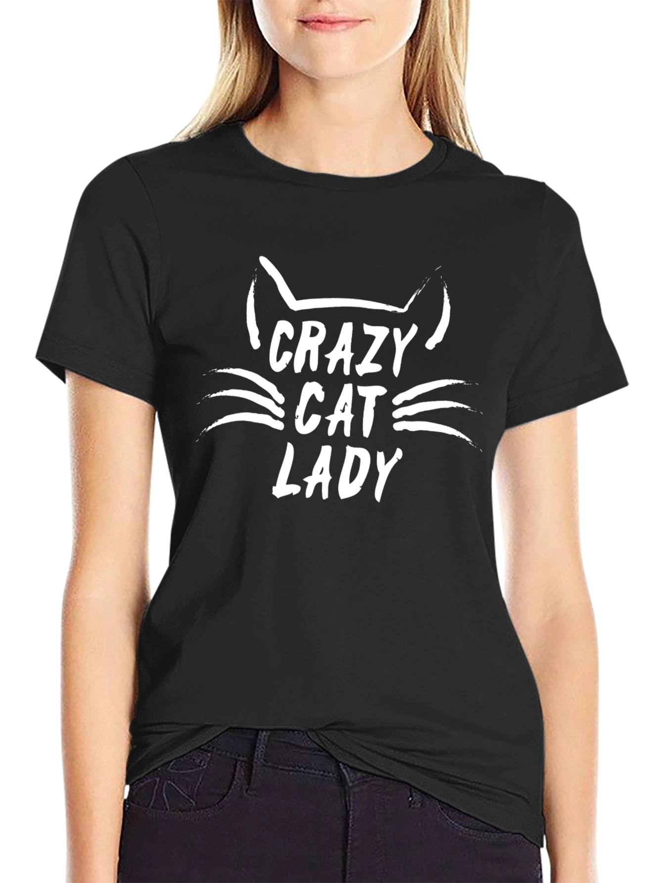 Crazy Cat Lady T-Shirt - Black Cotton Tee