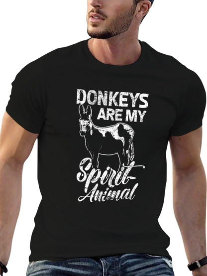 Donkeys are My Spirit Animal - Mens Black T-Shirt