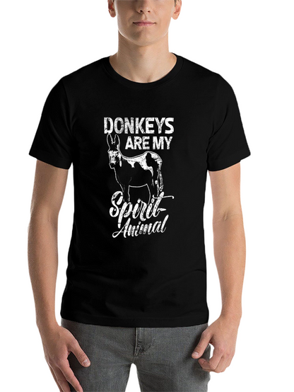 Donkeys are My Spirit Animal - Mens Black T-Shirt