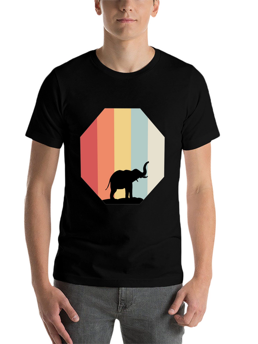 Retro Elephant Graphic Tee - Vintage Style T-Shirt