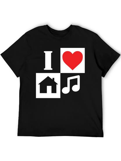 I Love House Music T-Shirt - Black Graphic Tee