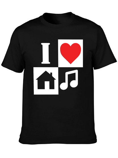 I Love House Music T-Shirt - Black Graphic Tee