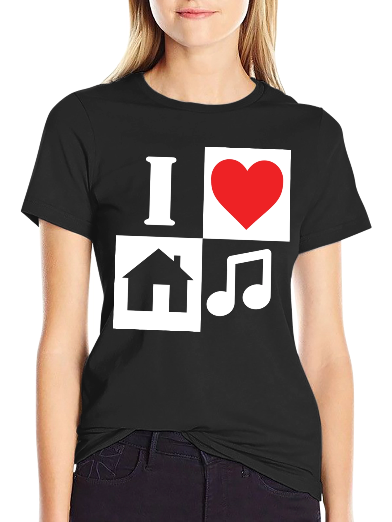 I Love House Music T-Shirt - Black Graphic Tee