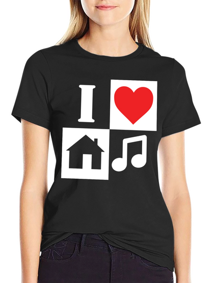 I Love House Music T-Shirt - Black Graphic Tee