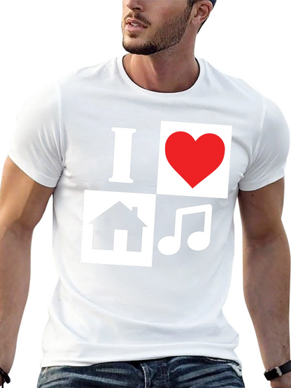 I Love House Music T-Shirt - Black Graphic Tee