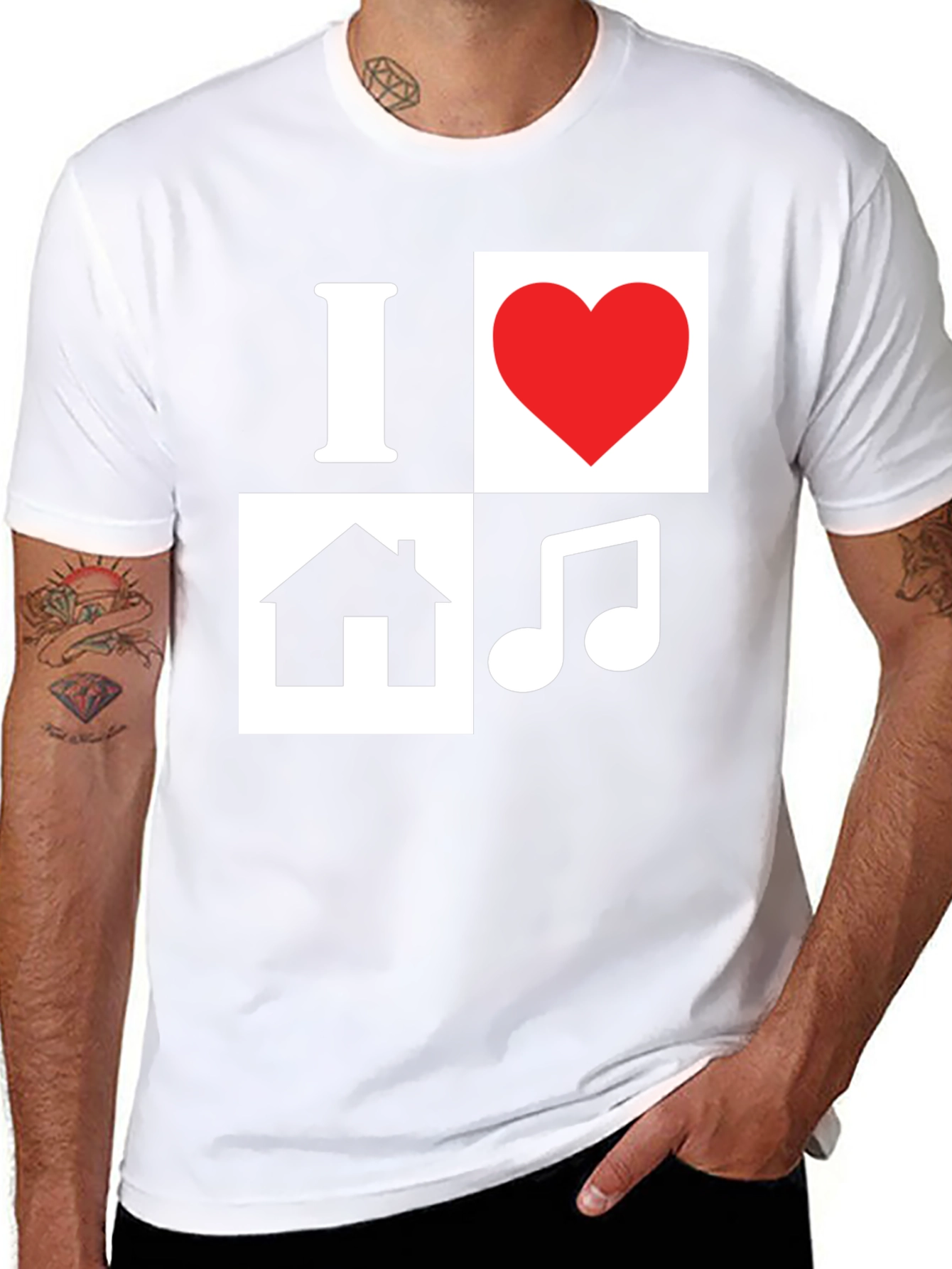 I Love House Music T-Shirt - Black Graphic Tee