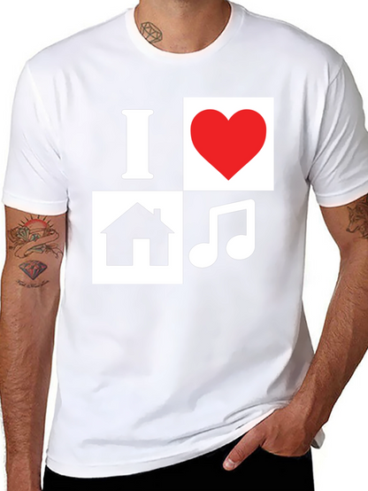 I Love House Music T-Shirt - Black Graphic Tee