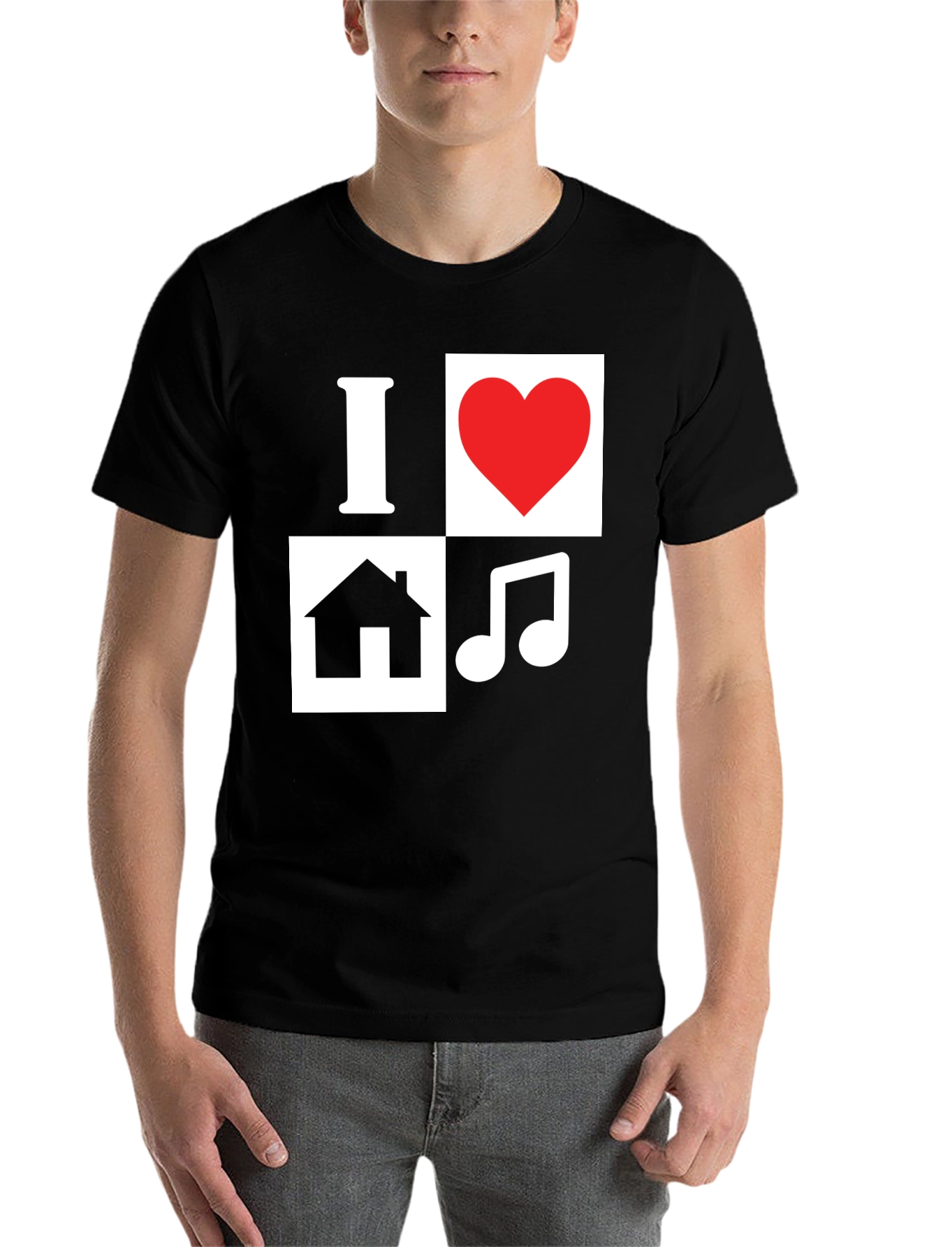 I Love House Music T-Shirt - Black Graphic Tee