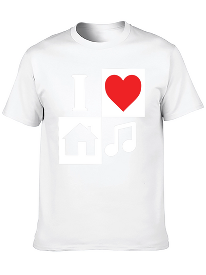 I Love House Music T-Shirt - Black Graphic Tee