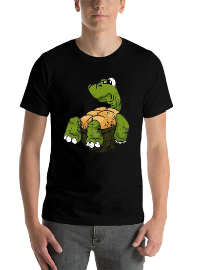 Funny Turtle Graphic Print T-Shirt